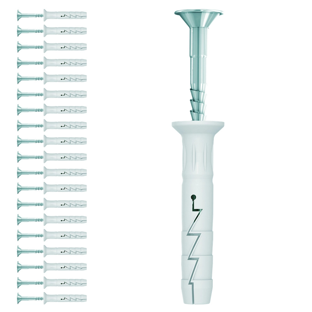 Rawlplug 6.0 x 60mm Nylon Hammer Fixings - Pack of 20
