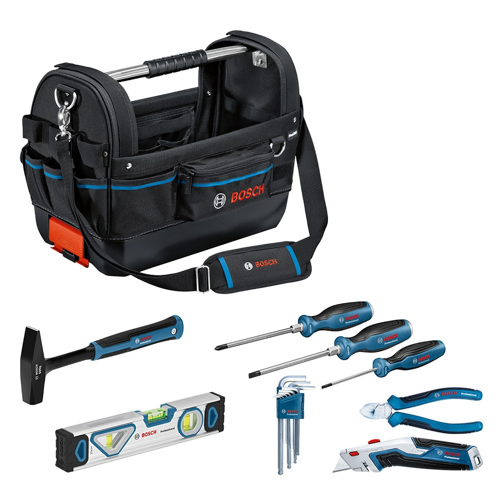 Bosch 16 Piece Mixed Hand Tool Set with GWT 20 Tote Bag