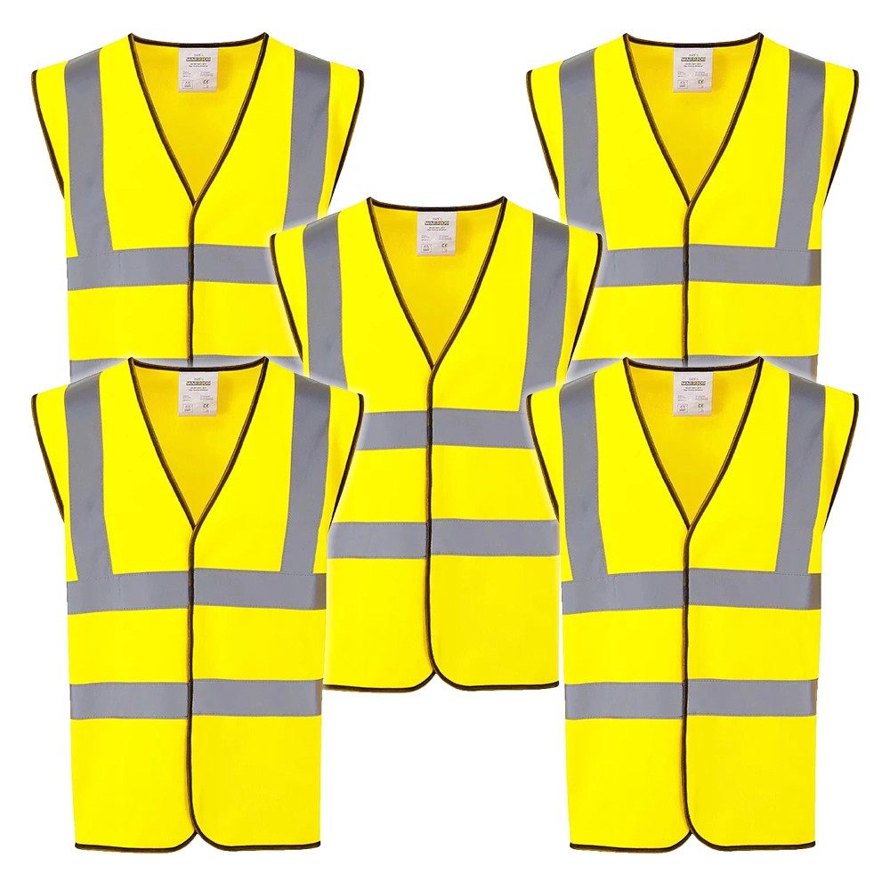 TuffStuff Yellow Hi-Vis Vests - Pack of 5