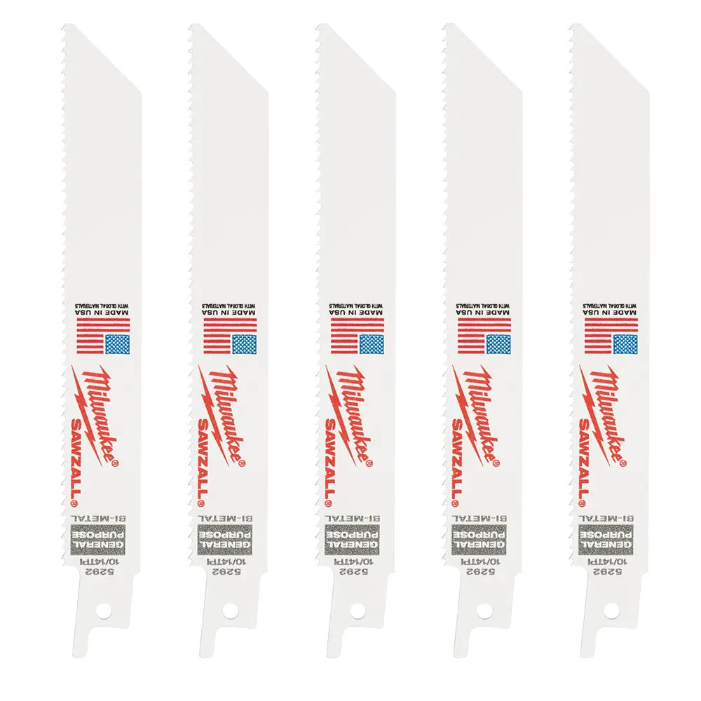 Milwaukee 300mm 8/12TPI SAWZALL Reciprocating Saw Blades for Wood, Metal & Plastic - Pack of 5