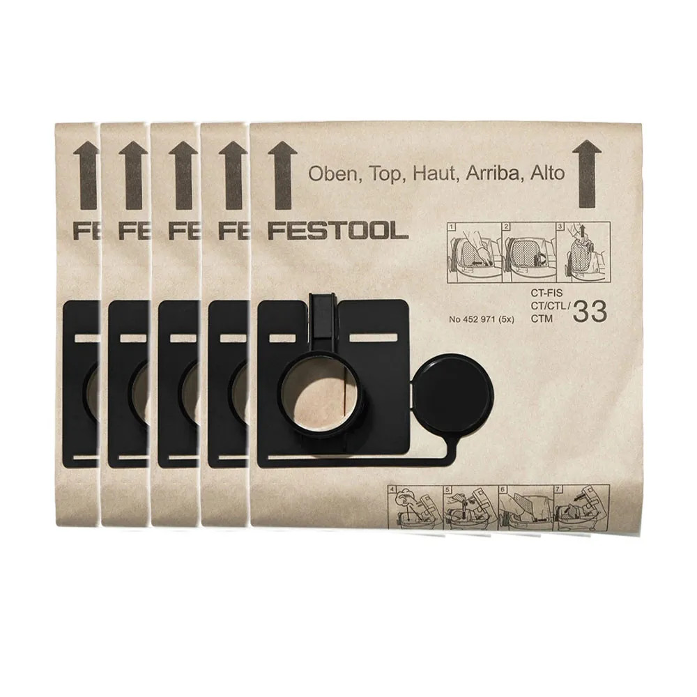 Festool 452971 FIS-CT 33 Filter Bags - Pack of 5