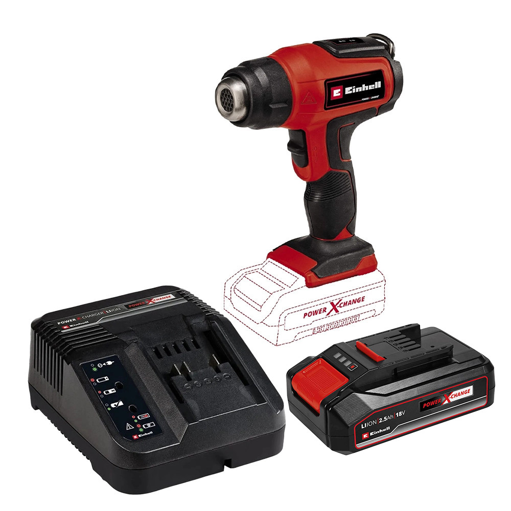 Einhell TE-HA 18 Li-Solo 18V Heat Gun, 1x 2.5Ah Battery & Charger