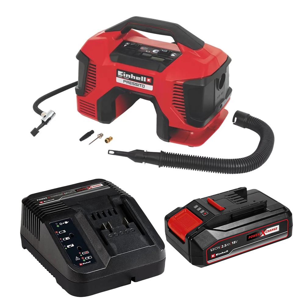 Einhell PRESSITO 18/21 18V Compressor, 1x 2.5Ah Battery & Charger