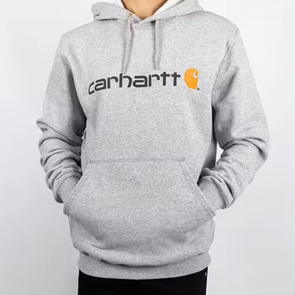 Carhartt Loose Fit Logo Graphic Hoodie - Heather Grey - ITS