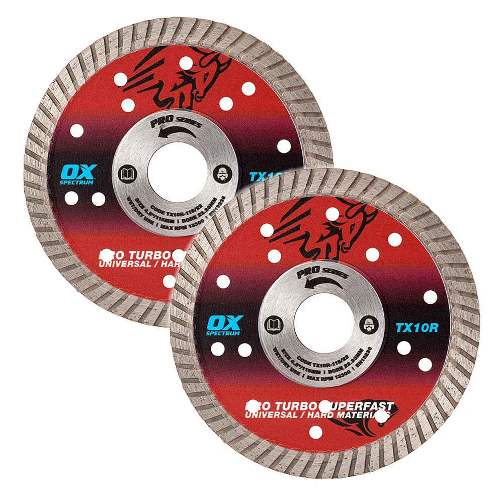 Ox Spectrum 115mm TX10R Superfast Pro Multi-Steel Diamond Blades - Pack of 2