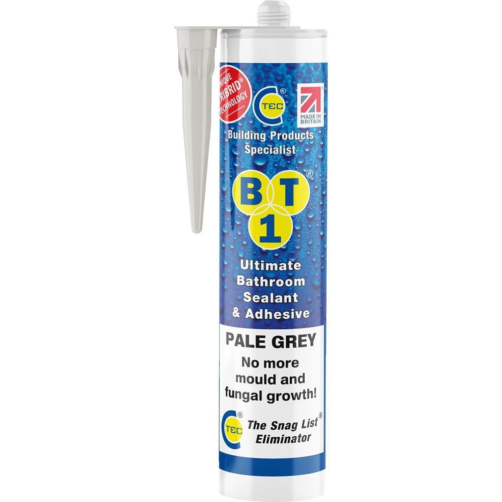 BT1 TRIBRID Ultimate Bathroom Sealant & Adhesive - 290ml Pale Grey