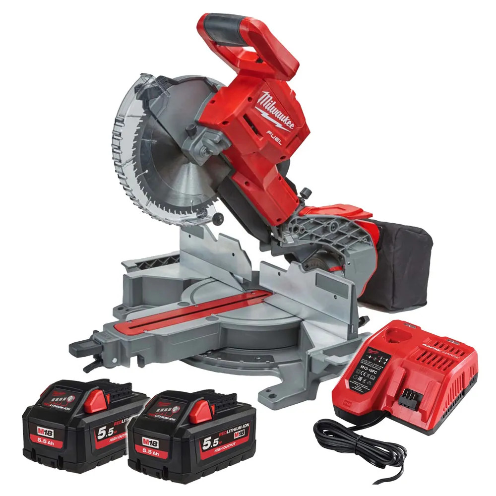 M18 FUEL™ 254 mm mitre saw (2 × 5.5Ah Kit)