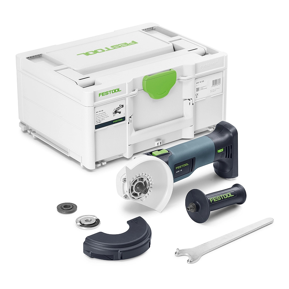 Festool AGC 18-125 18V Brushless Angle Grinder - Body & Case