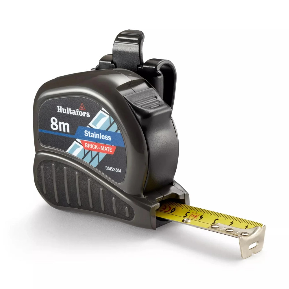 Hultafors Brick-Mate 8m Stainless Steel Pocket Tape Measure