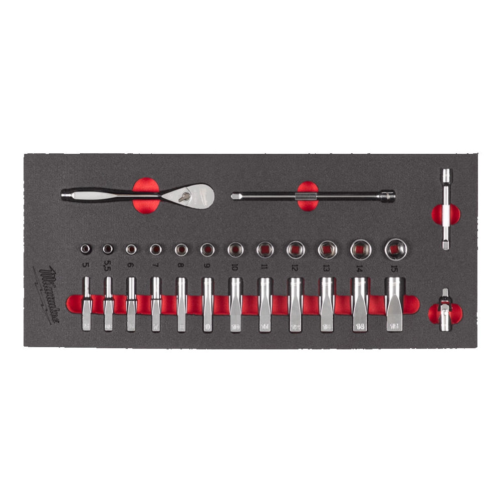 Milwaukee 28 Piece 1/4'' Ratchet Socket Set In Foam Insert