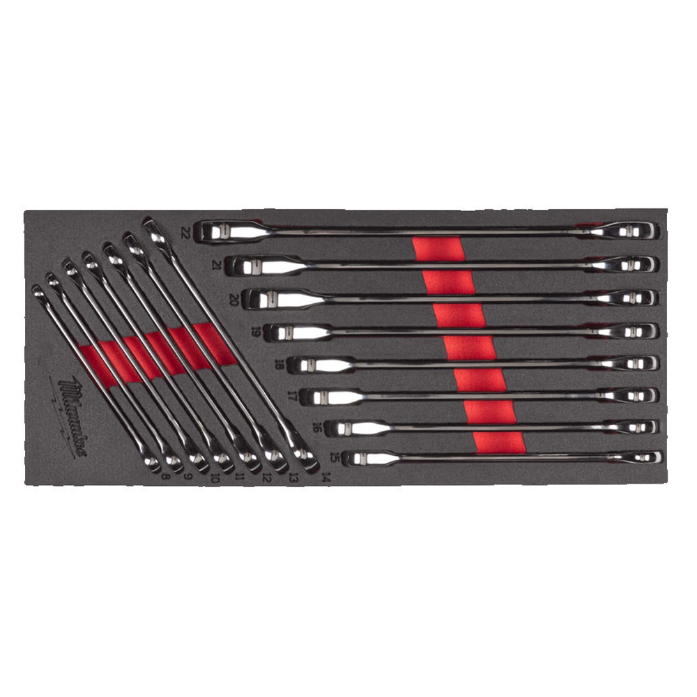 Milwaukee 15 Piece MAX BITE Ratcheting Combination Spannner Set Foam Insert