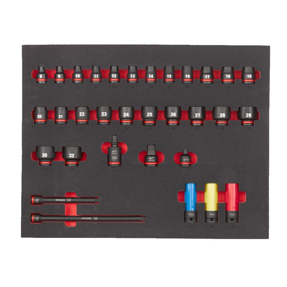 Milwaukee 32 Piece 1/2'' Sq. SHOCKWAVE Impact Socket Set