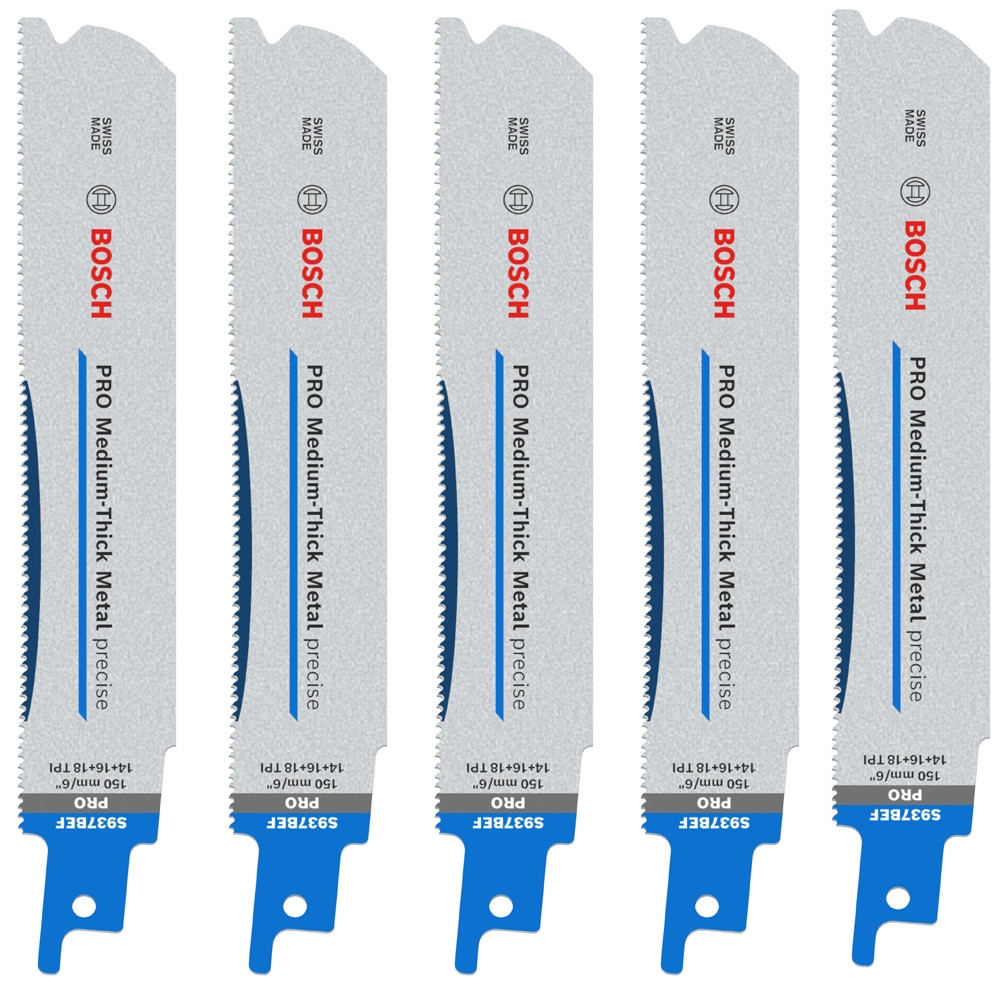Bosch PRO S937BEF Medium-Thick Metal Precise Reciprocating Saw Blades – Pack of 5