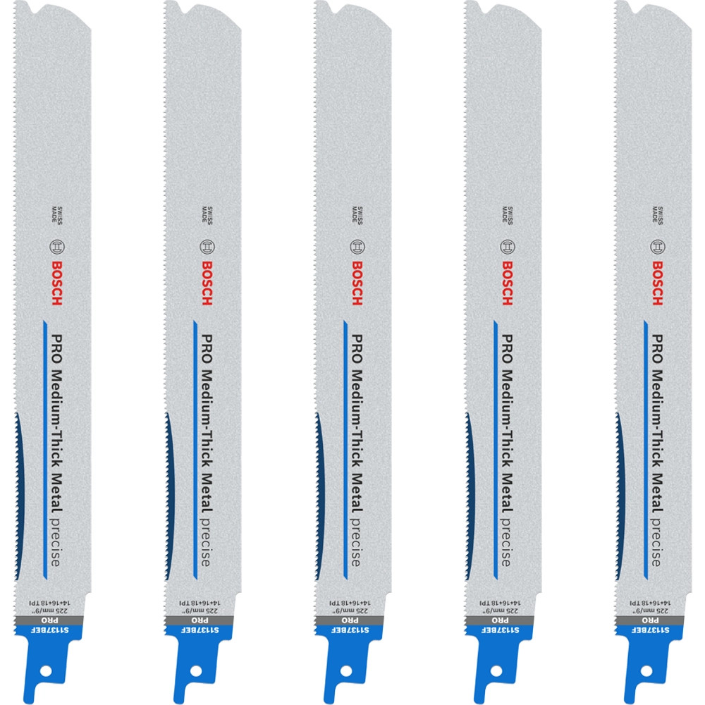 Bosch PRO S1137BEF Medium-Thick Metal Precise Reciprocating Saw Blades - Pack of 5