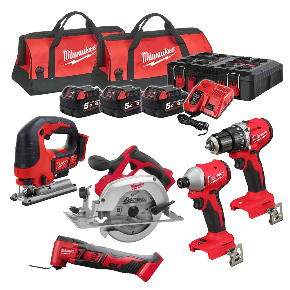Milwaukee Piece M18 Carpentry Tool Kit, 3x Batteries
