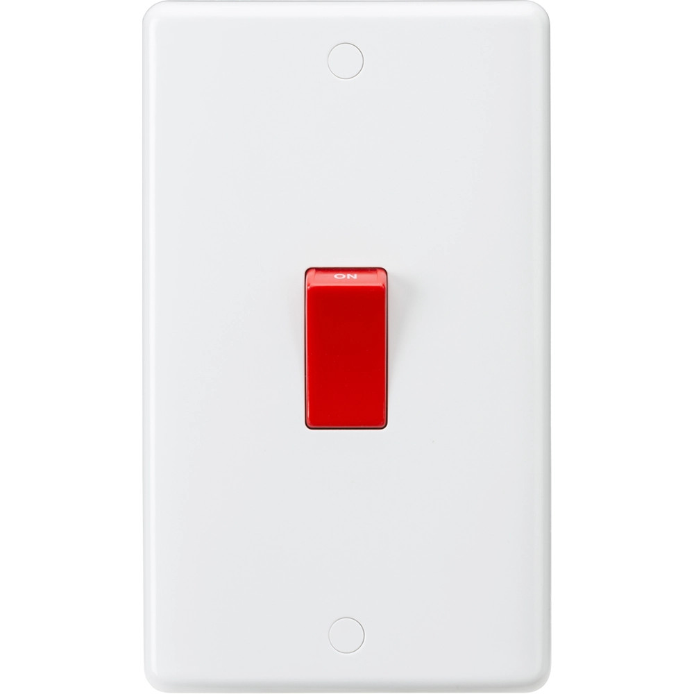 Knightsbridge CU8332 45A DP Switch (2G Size) - Red Rocker