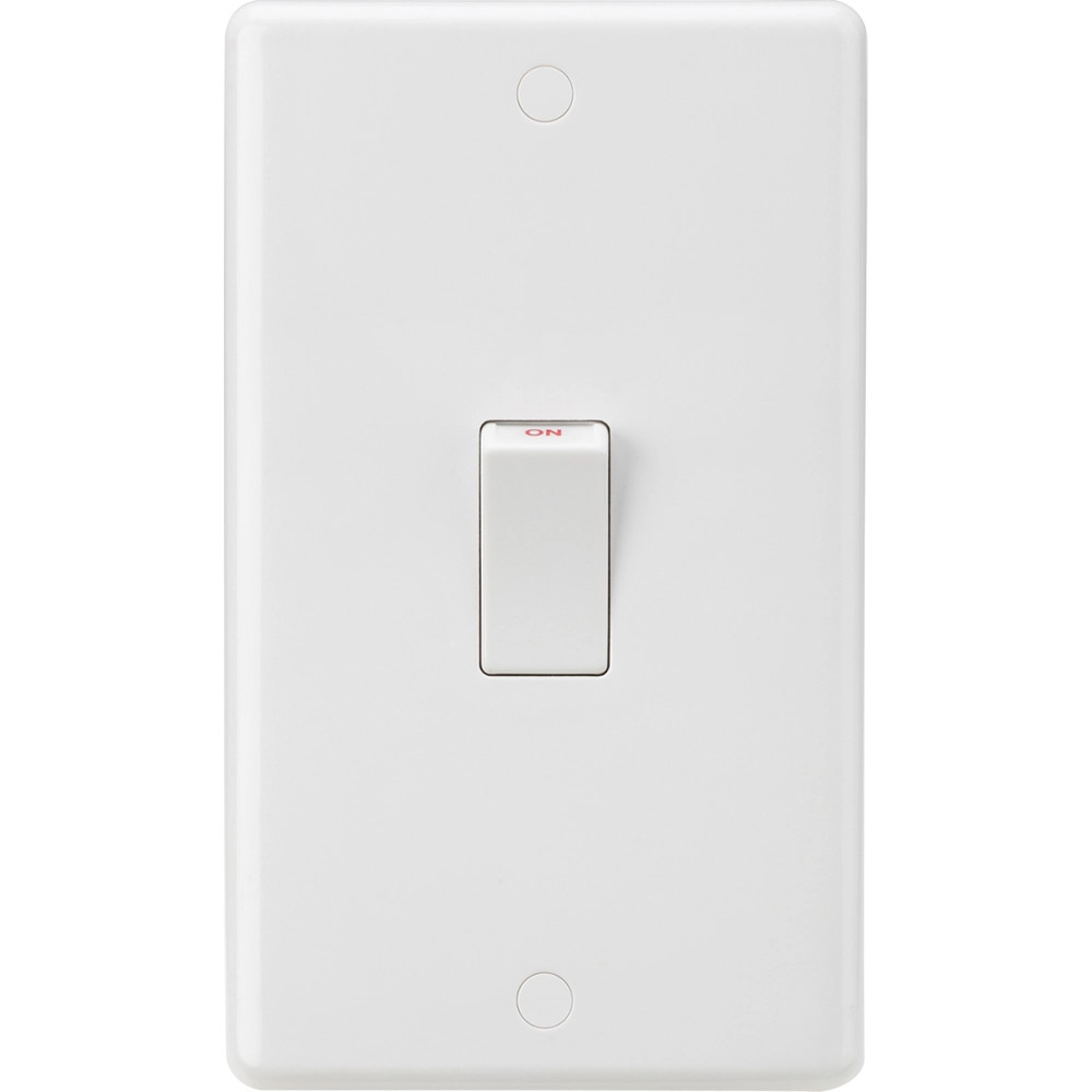 Knightsbridge CU8332W 45A DP Switch (2G Size) - White Rocker