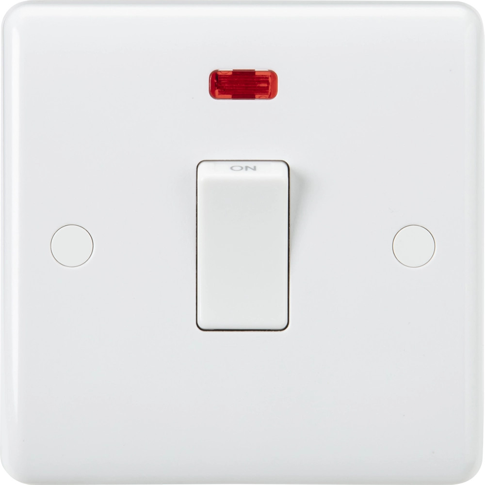 Knightsbridge CU8341NF 20A 1G DP Switch with Neon and Flex Outlet from Base