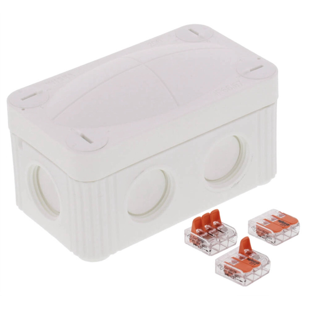 Wiska COMBI 206 WH Junction Box with 3x Wago Splicing Connectors