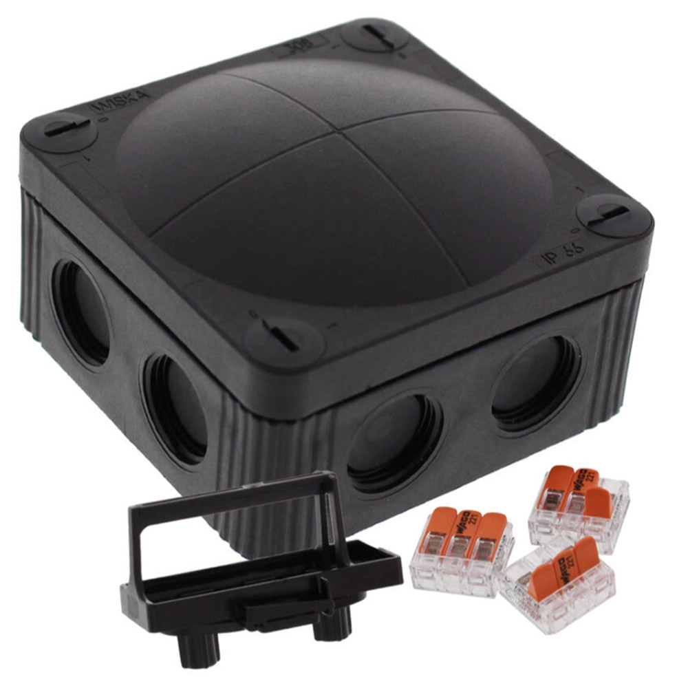 Wiska COMBI 308 BK Junction Box with 3x Wago 221-413