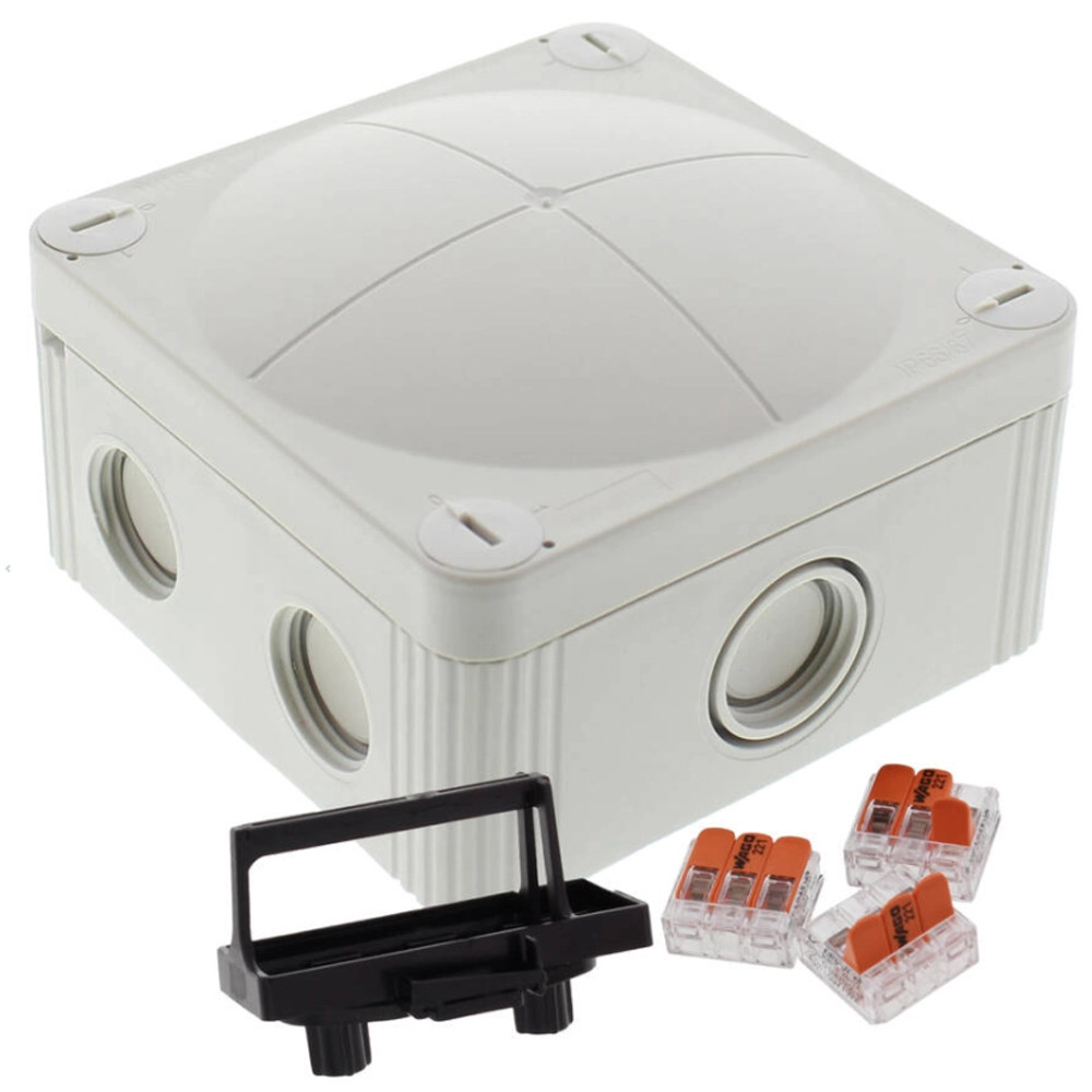 Wiska COMBI 407 LG Junction Box with 3x Wago 221-414 Splicing Connectors