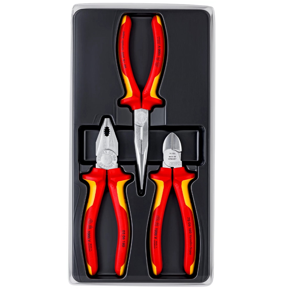 Knipex 3 Piece VDE Mixed Plier Electro Set