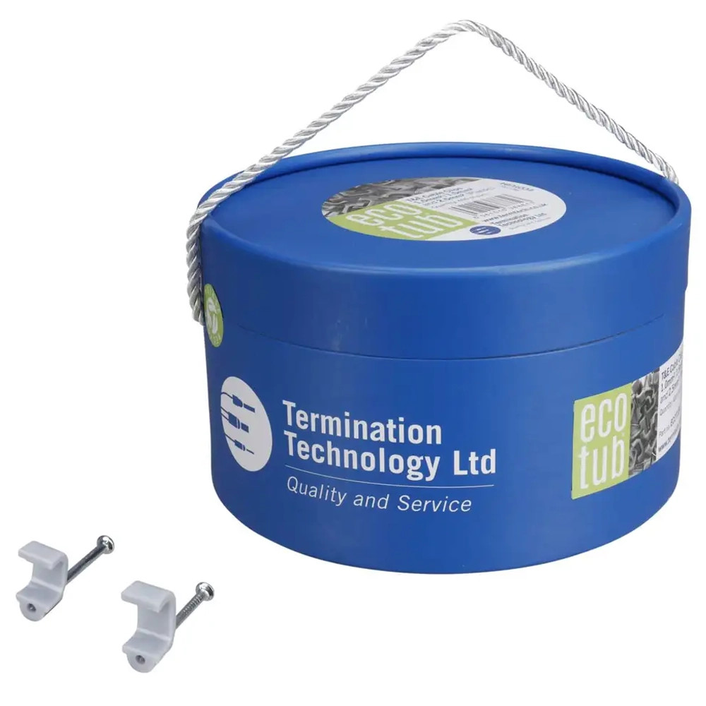 Termination Technology ECOTUB4 Plastic Twin & Earth Cable Clips - Pack of 800