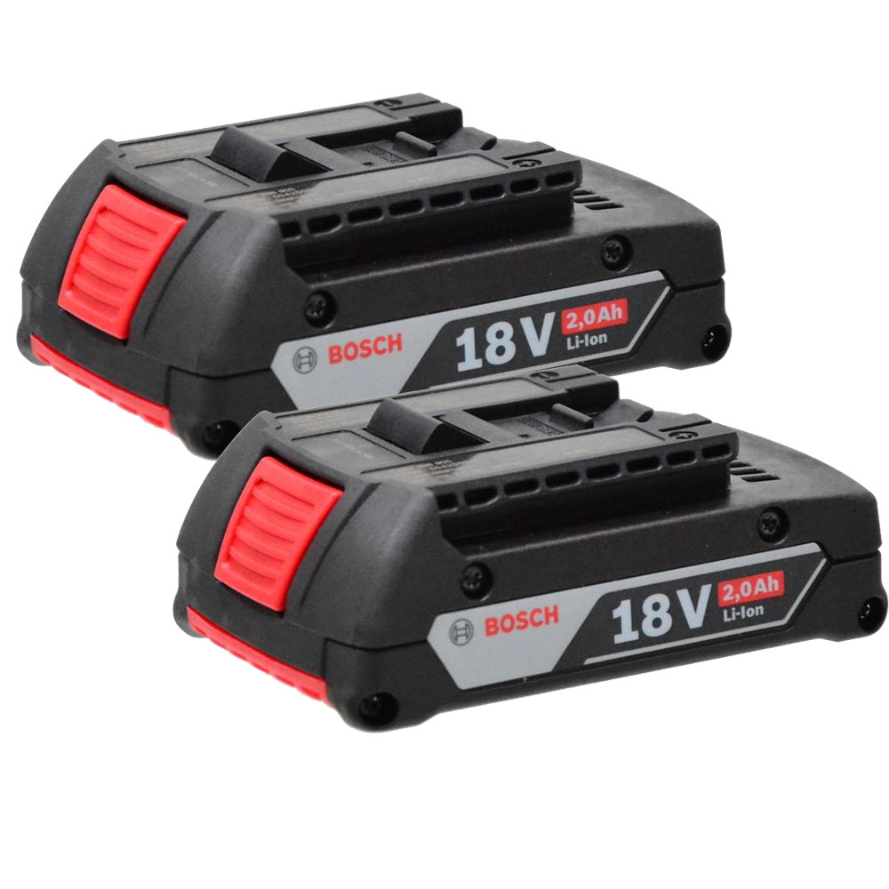 Bosch GBA 2.0Ah 18V Li-Ion Battery - Pack of 2