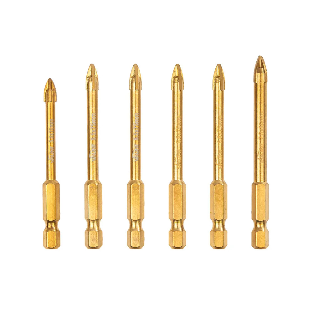 Vaunt 6 Piece Tile & Glass Cross Tip Drill Bit Set