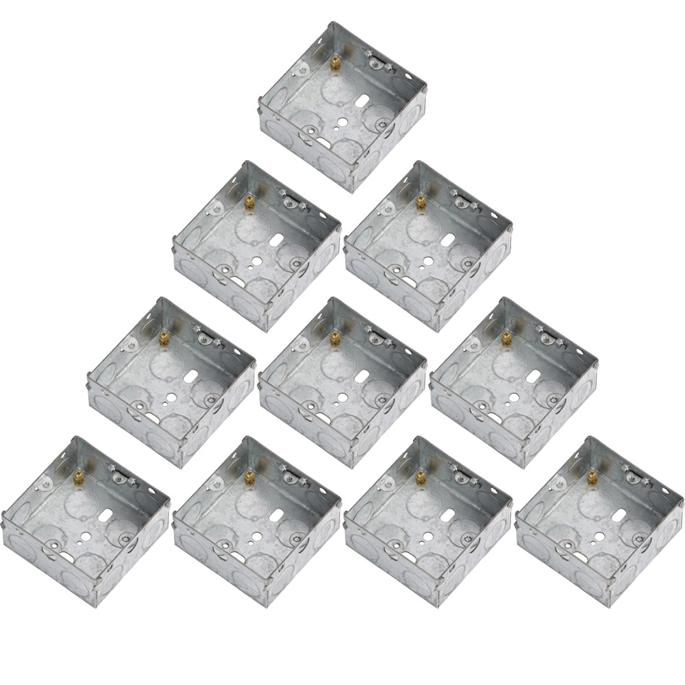 Knightsbridge 1G 35mm Galvanised Steel Box - Pack of 10