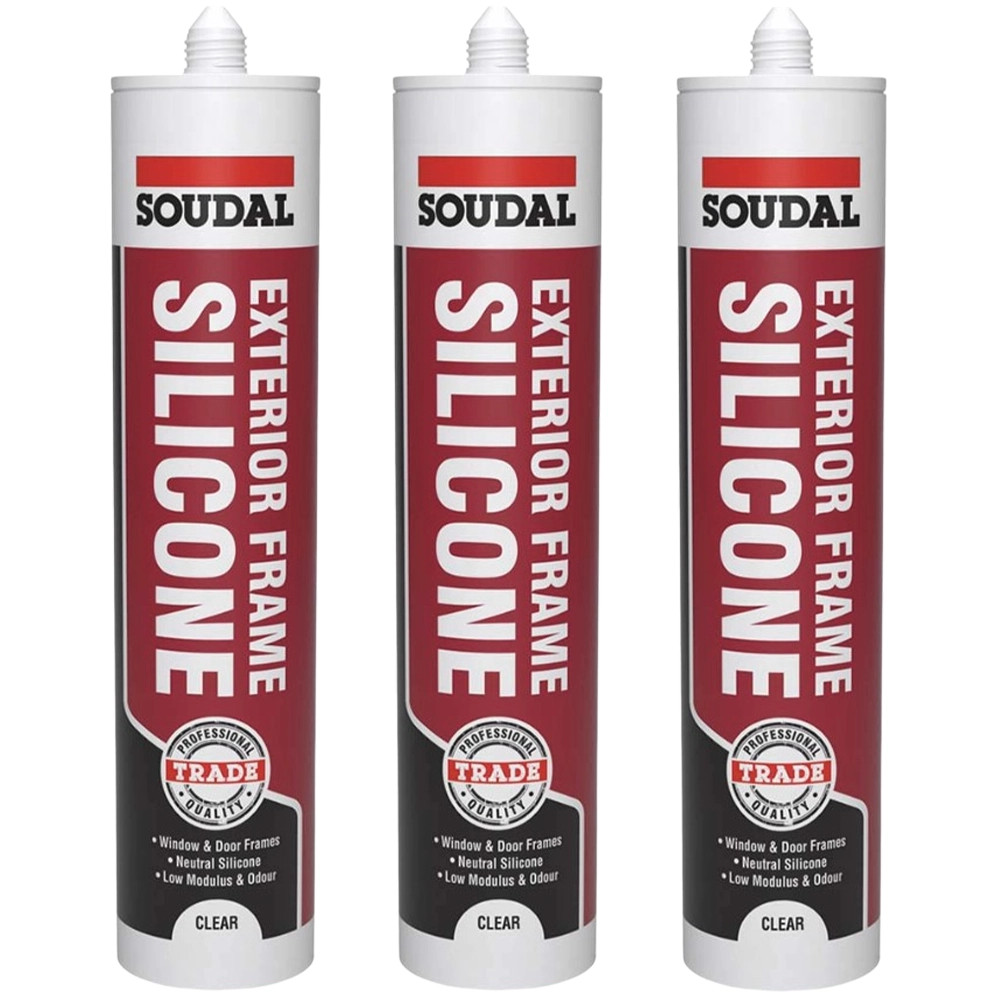 Soudal Trade Exterior Frame Silicone - Clear (270ml) - Pack of 6