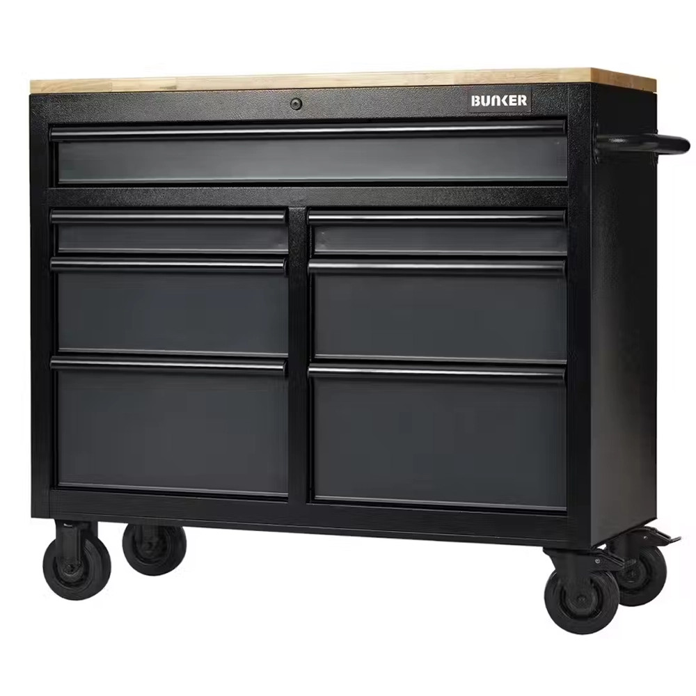 BUNKER 7 Drawer Workbench Roller Tool Cabinet 41'' - Grey