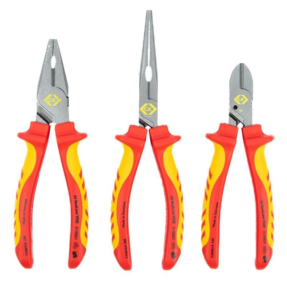 CK 3 Piece RedLine VDE Pliers Set