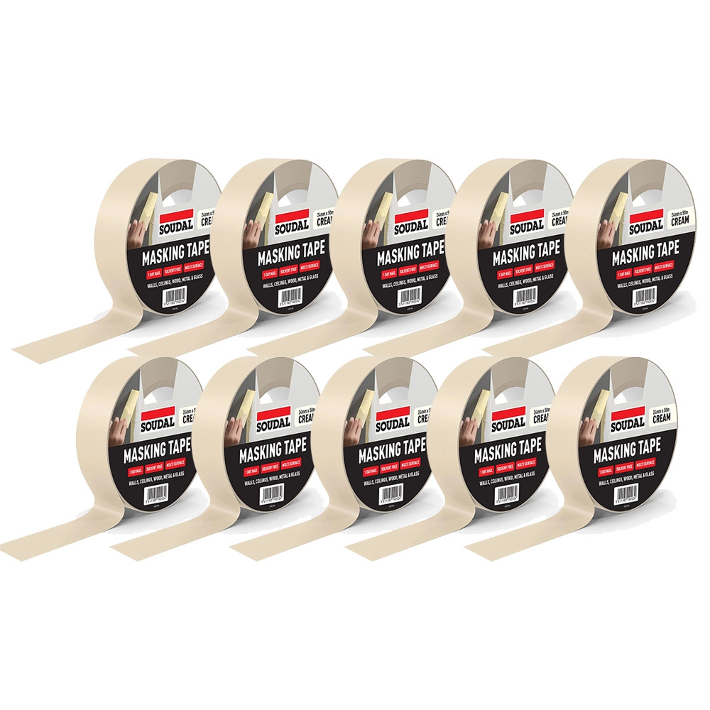 Soudal Masking Tape - 24mm x 50m - Pack of 10