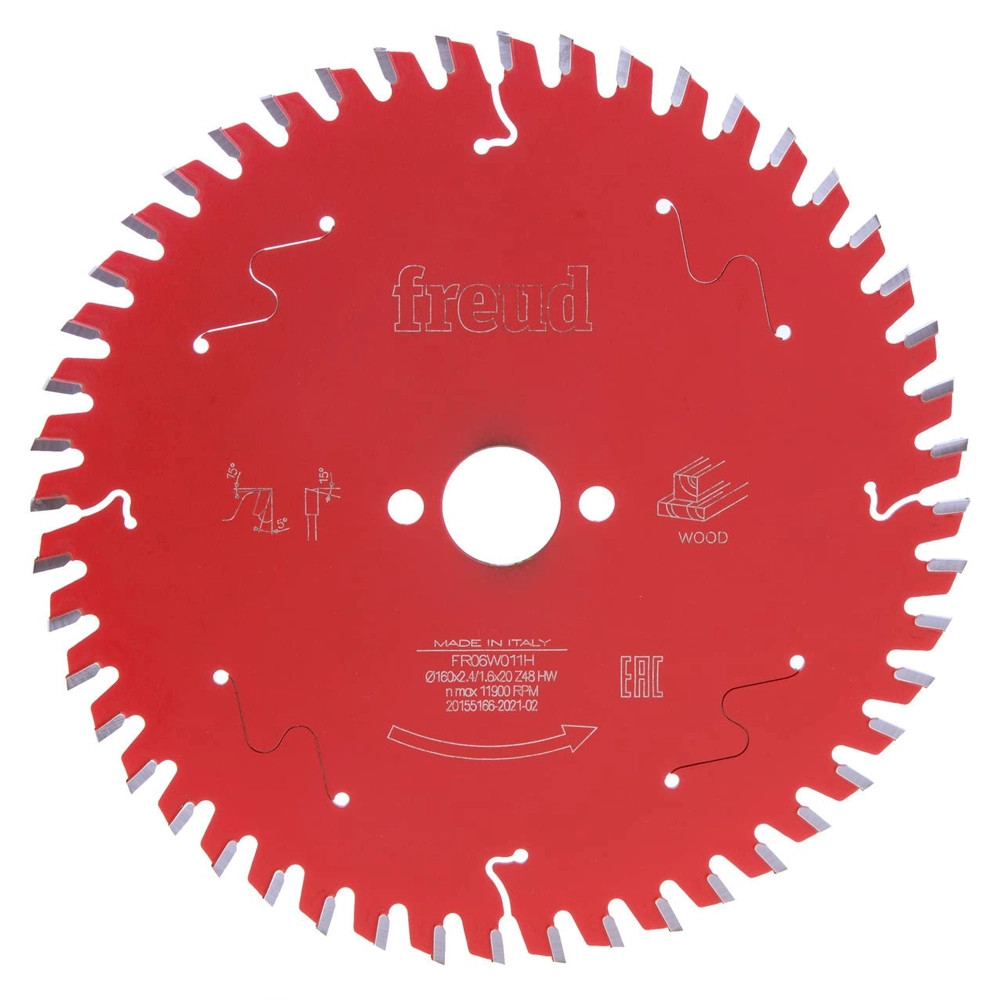 Freud 160mm x 20mm 48T 2.4mm Kerf Wood Circular Saw Blade
