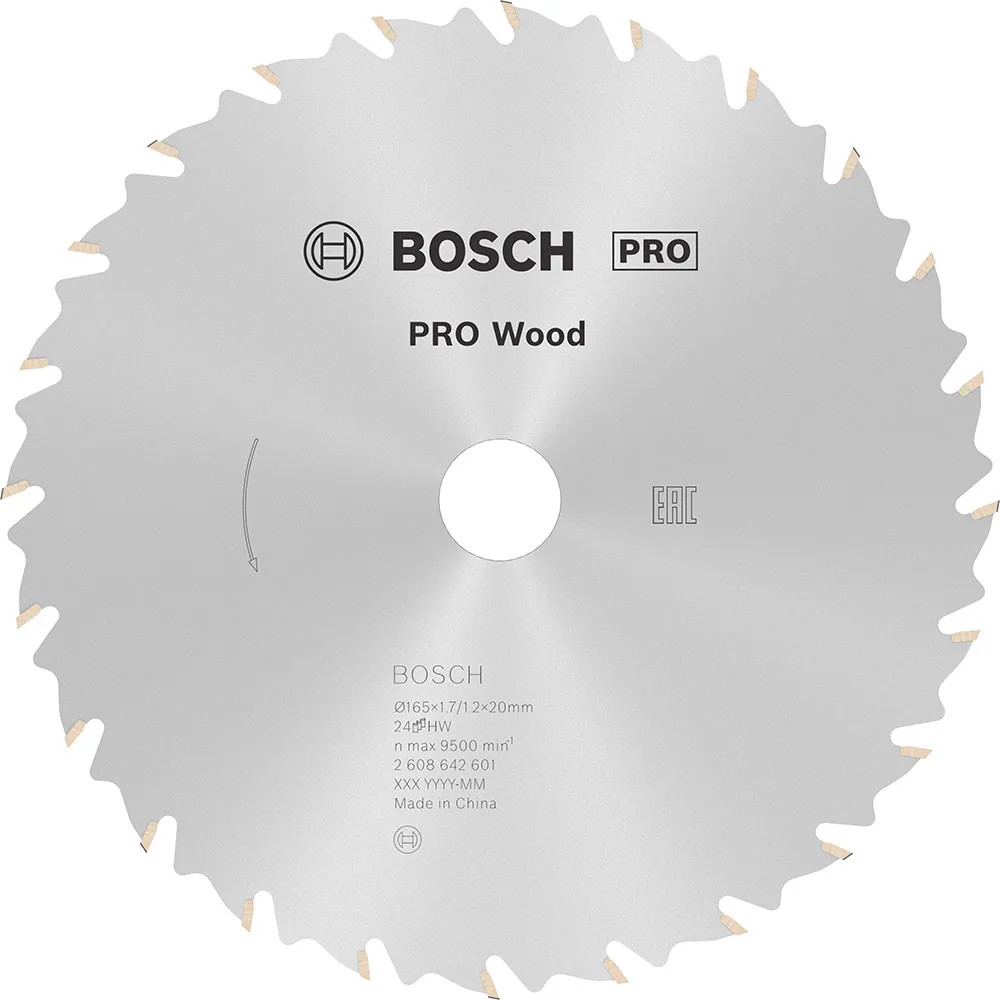 Bosch PRO 165mm x 20mm 24T Wood Circular Saw Blade