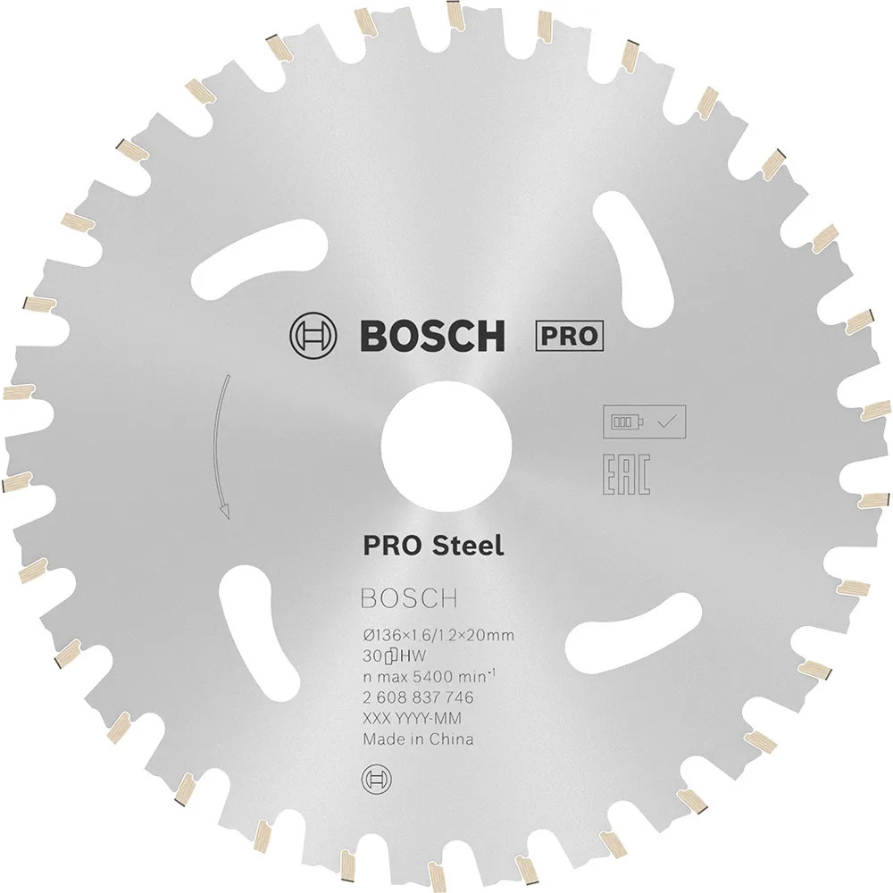 Bosch PRO 136mm x 20mm 30T Steel Circular Saw Blade