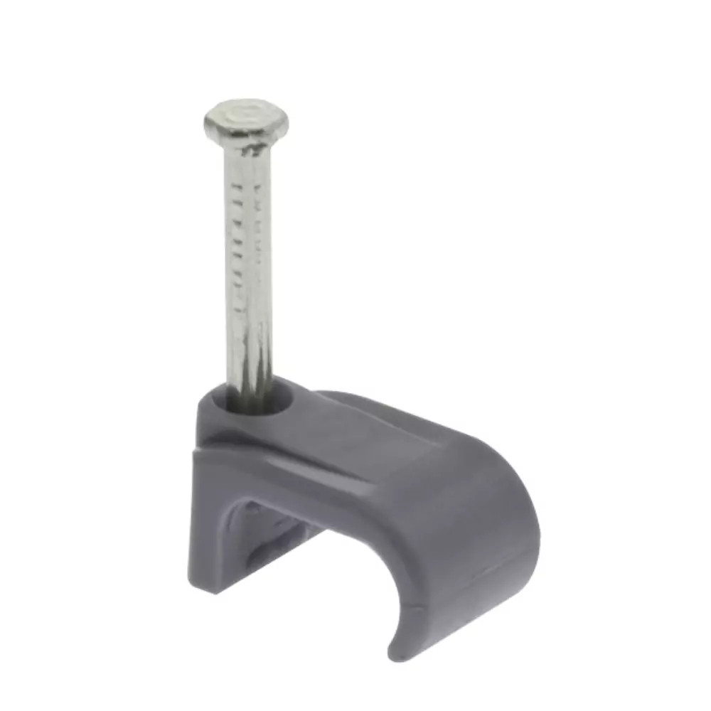 Unicrimp Grey Double Cable Clips for Flat 2 x 1.0-1.5mm² Twin & Earth Cable - Pack of 100