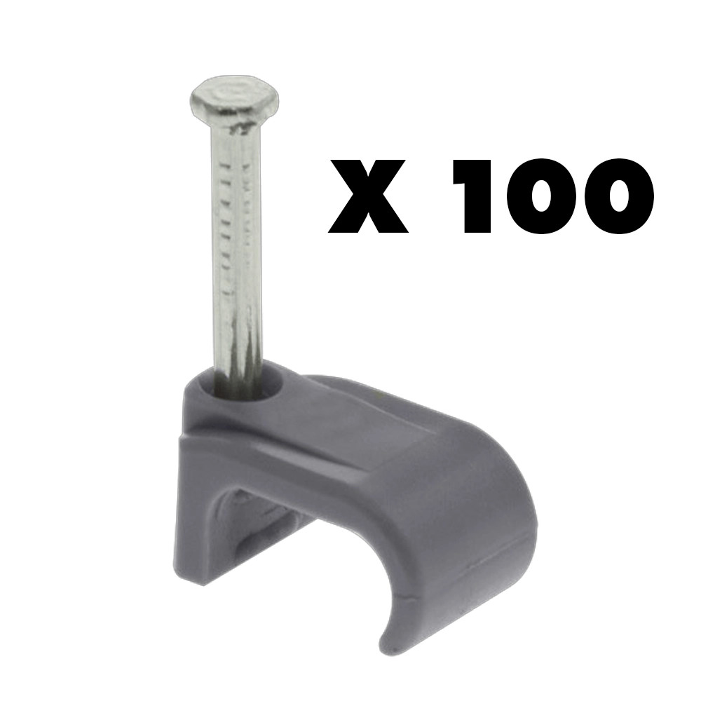 Unicrimp QFC4 Grey Cable Clips for 1.0-1.5mm² Twin & Earth Cable - Pack of 100