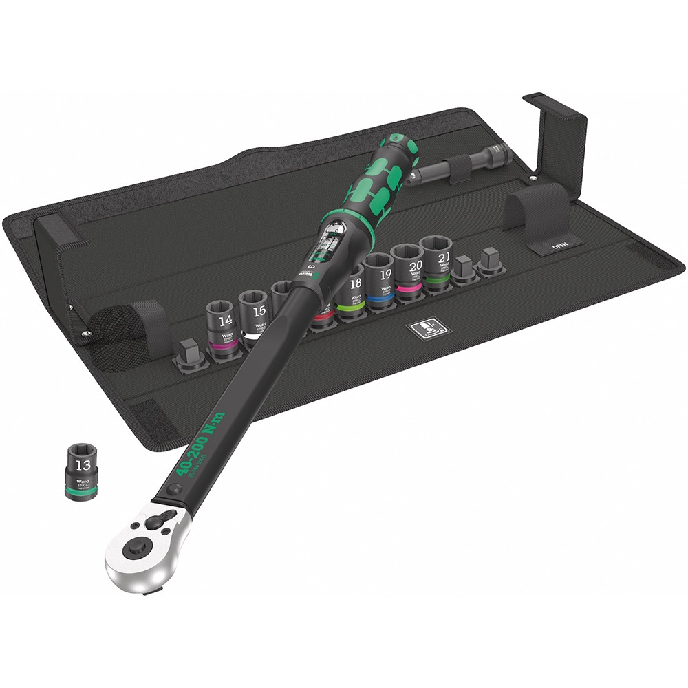 Wera 11 Piece Click-Torque C 3 1/2" Sq. Torque Wrench Tool Set