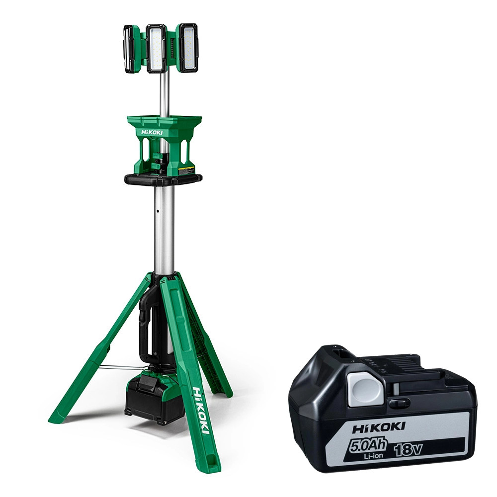 Hikoki UB18DGJ4Z 18V Tripod Light - Body & 1x 5.0Ah Battery