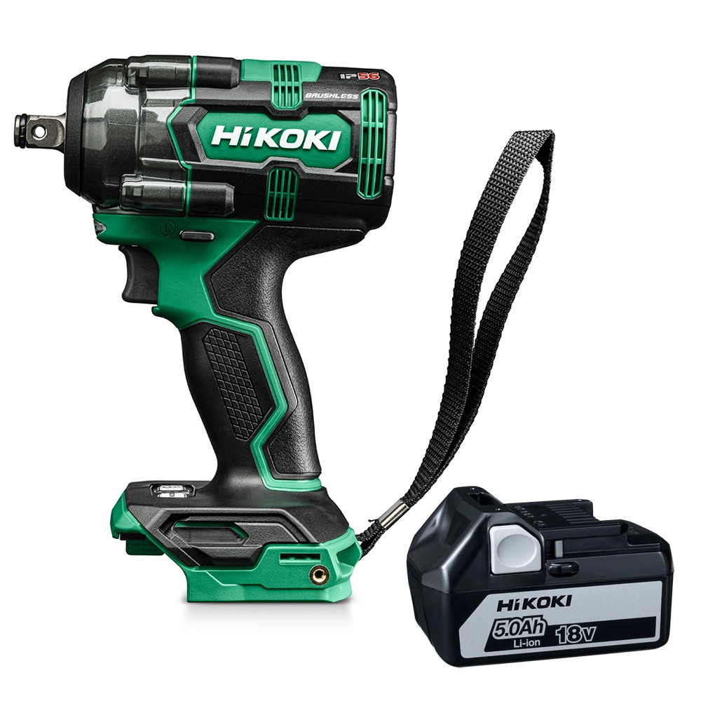 Hikoki WR18DHW2Z 18V Brushless 1/2" Impact Wrench - Body & 1x 5.0Ah Battery
