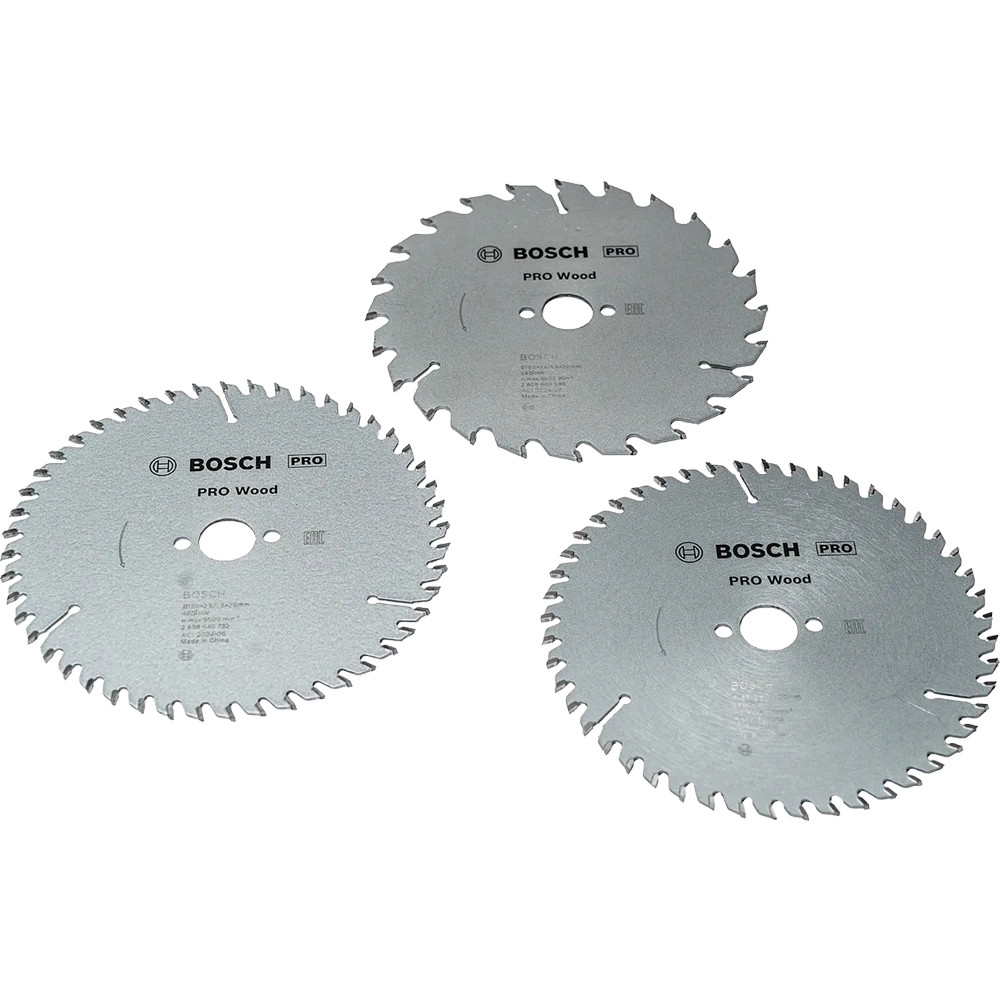 Bosch PRO 3 Piece 160mm x 20mm 24T & 48T Wood Circular Saw Blades