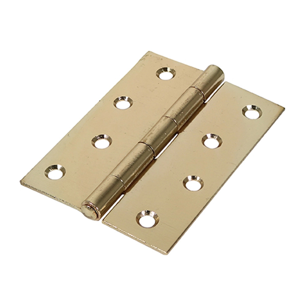 Timco Plain Butt Hinge 100 x 70mm Electro Brass - Pack of 2