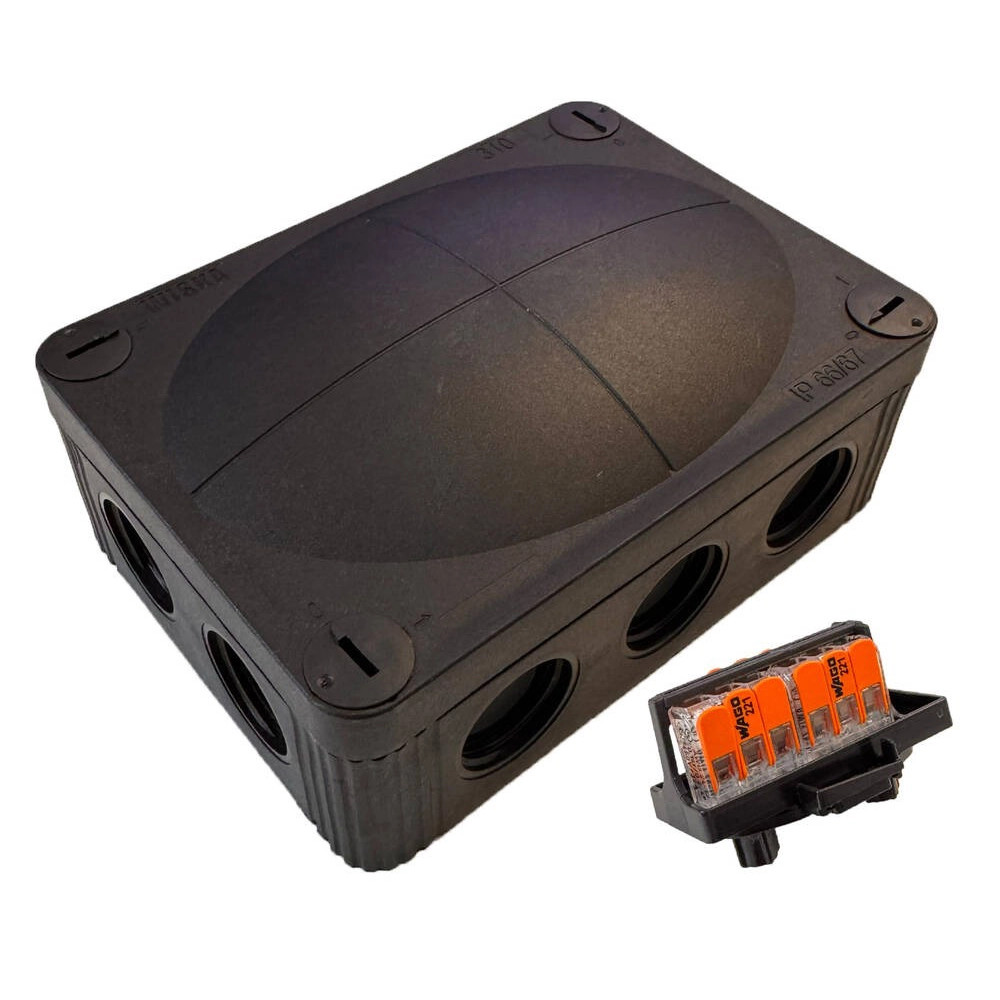 Wiska COMBI 310 BK Junction Box with 3x Wago 221-413 - Pack of 5