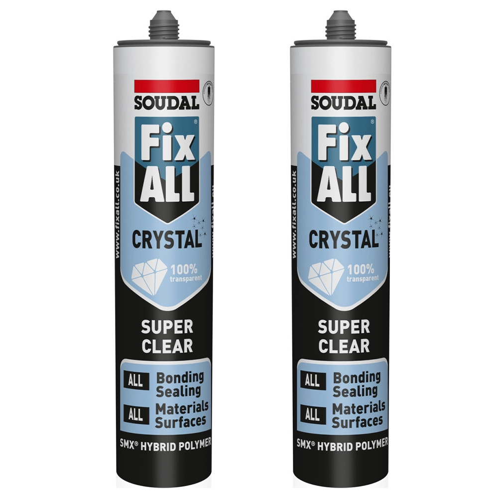 Soudal Fix ALL Crystal Bonding Sealant (Clear) - 290ml - Pack of 2
