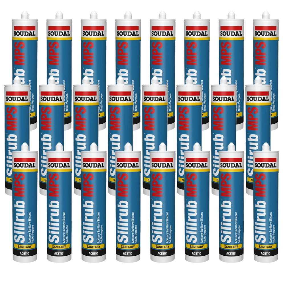 Soudal Silirub MPS Sanitary Silicone Sealant (Clear) - 270ml - Box of 24