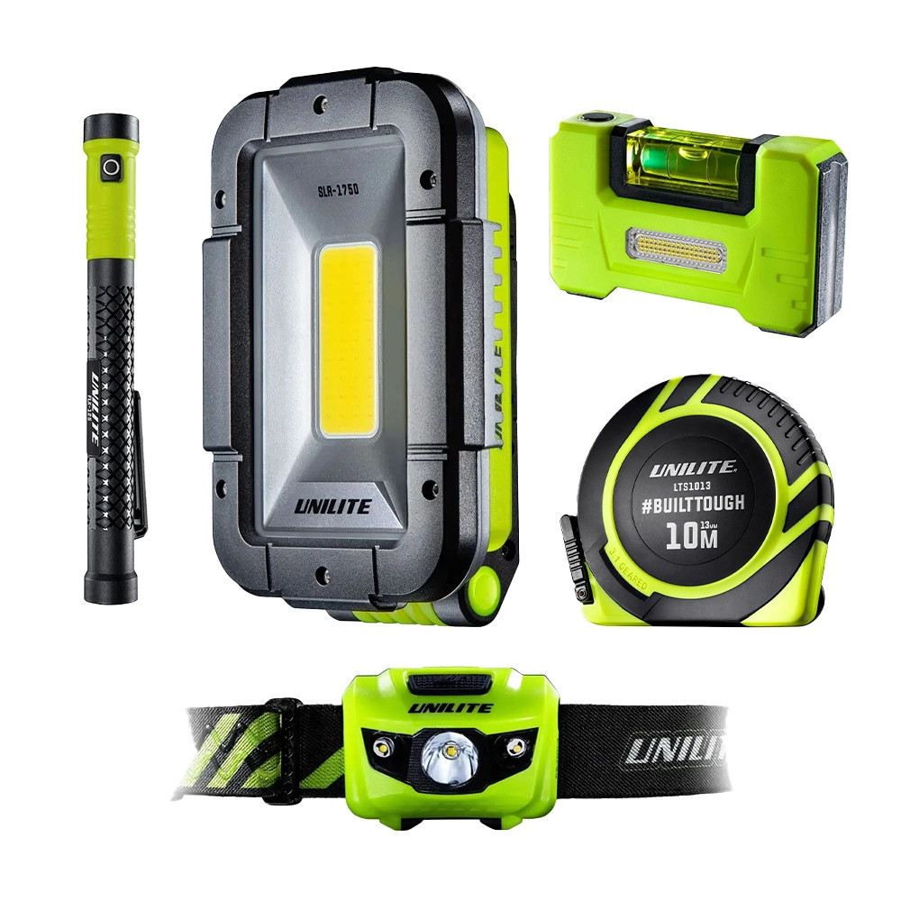 Unilite 5 Piece Torch & Tape Measure Set