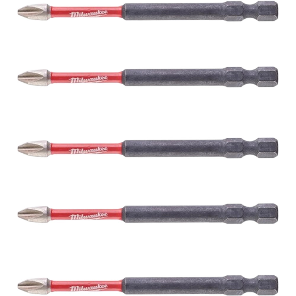 Milwaukee SHOCKWAVE PH2 x 90 mm Impact Screwdriver Bits - Pack of 5