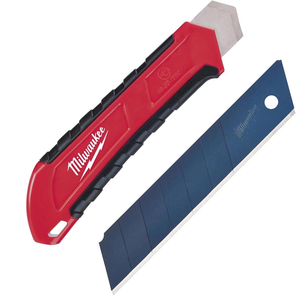 Milwaukee Snap Off Knife 25mm & 10x Replacement 25mm Snap Blades